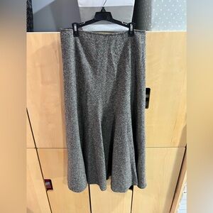 Jones New York Wool Blend Long Skirt Brown/Gray Size 4 Excellent Preowned